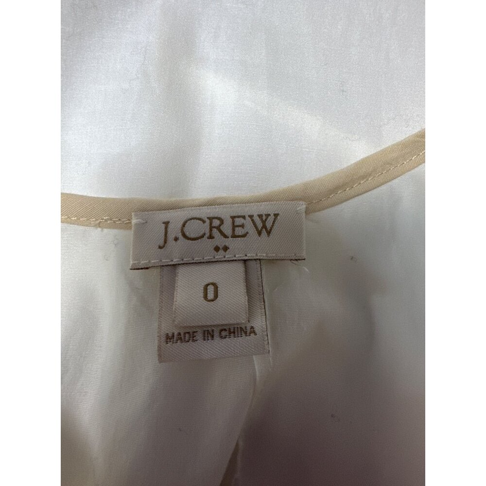 J Crew Factory Tank Top White Beige Jeweled Front Sleeveless Blouse Womens Sz 0 - Picture 5 of 8